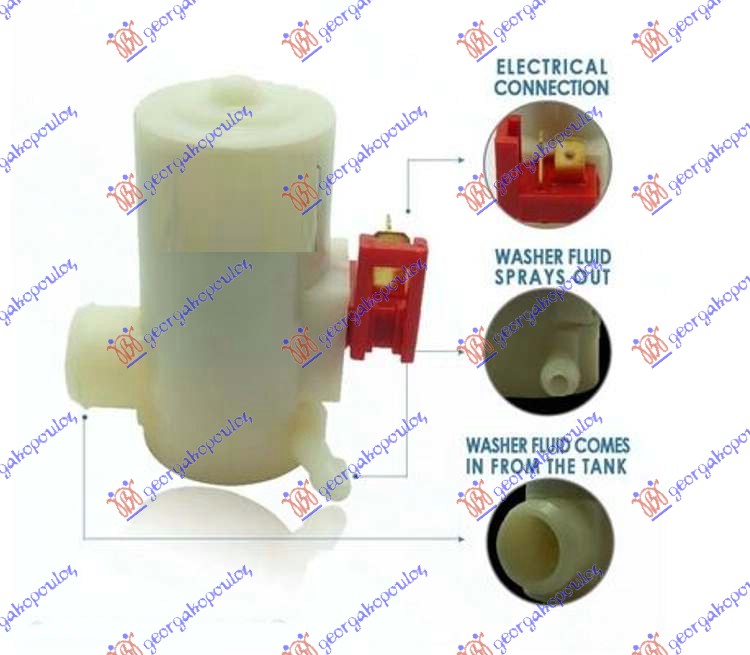 Washer Fluid Pump, headlight cle Aftermarket 344008455