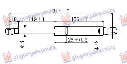 Gas Spring, bonnet Aftermarket 059008205