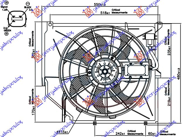 Fan, engine cooling Aftermarket 035606445