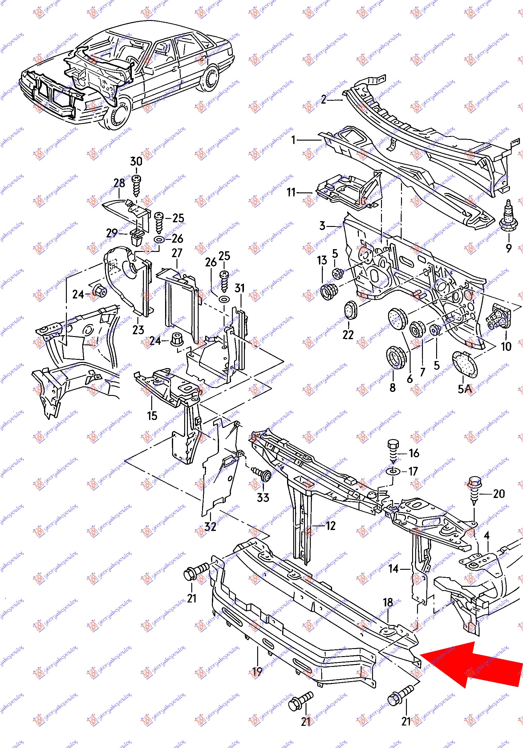 ΤΡΑΒΕΡΣΑ ΨΥΓΕΙΟΥ ΒΕΝΖΙΝΗ για AUDI 80 1986-1991 (893/894/8A2)
