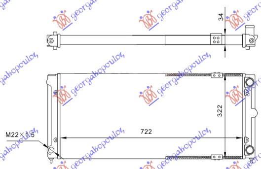 Radiator, engine cooling Aftermarket 061406300