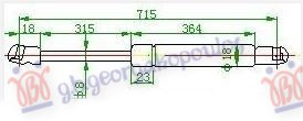 Gas Spring, bonnet Aftermarket 062808215