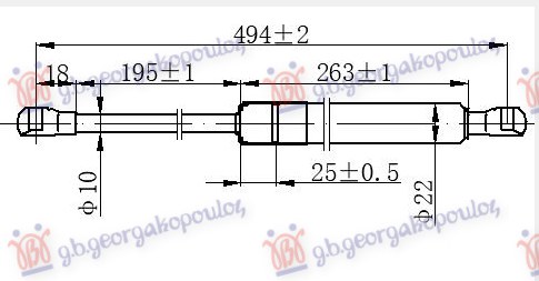Gas Spring, boot-/cargo area Aftermarket 063208335