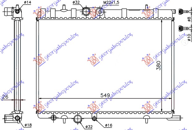 Radiator, engine cooling Aftermarket 064006300
