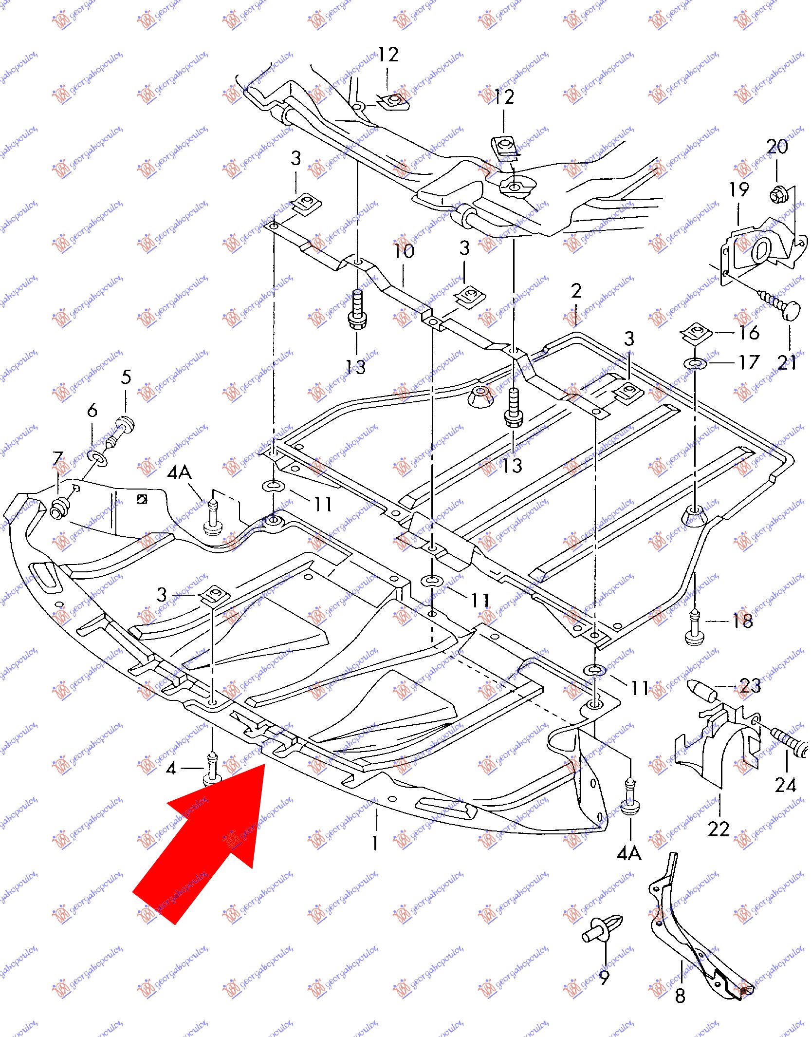 ΠΟΔΙΑ ΜΗΧΑΝΗΣ ΠΛΑΣΤΙΚΗ TDI για AUDI A4 94-00