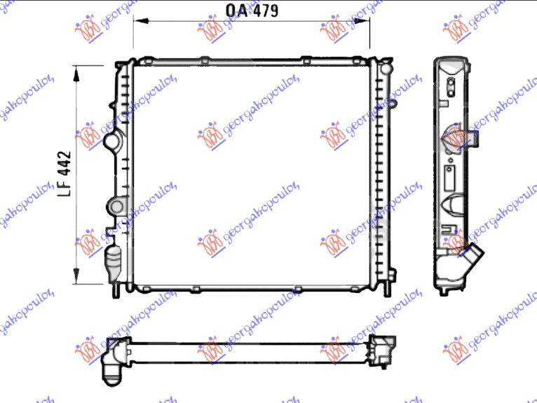 Radiator, engine cooling Aftermarket 069306335
