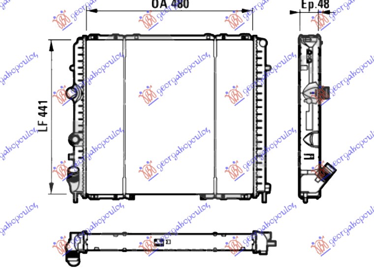 Radiator, engine cooling Aftermarket 069306345