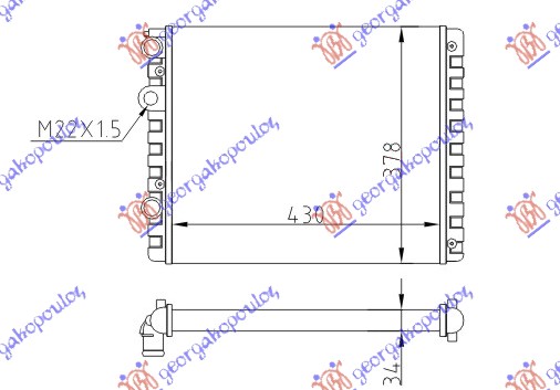 Radiator, engine cooling Aftermarket 043006300