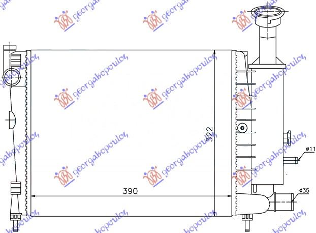 Radiator, engine cooling Aftermarket 070606300