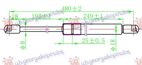 Gas Spring, boot-/cargo area Aftermarket 071308305