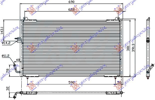 Condenser, air conditioning Aftermarket 021106410