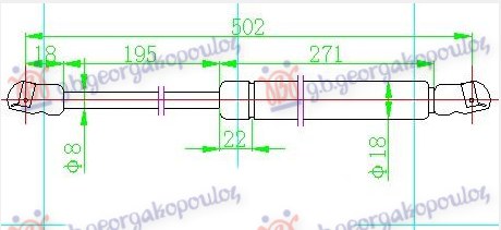 Gas Spring, boot-/cargo area Aftermarket 076108305