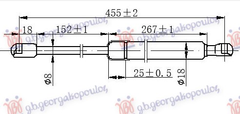 Gas Spring, rear window Aftermarket 079608300