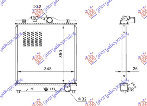 Radiator, engine cooling Aftermarket 086406325