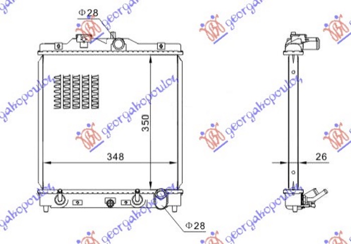 Radiator, engine cooling Aftermarket 344006335