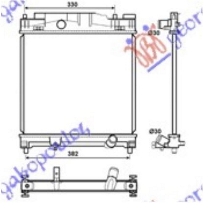 Radiator, engine cooling Aftermarket 095106305