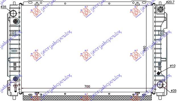 Radiator, engine cooling Aftermarket 098006305