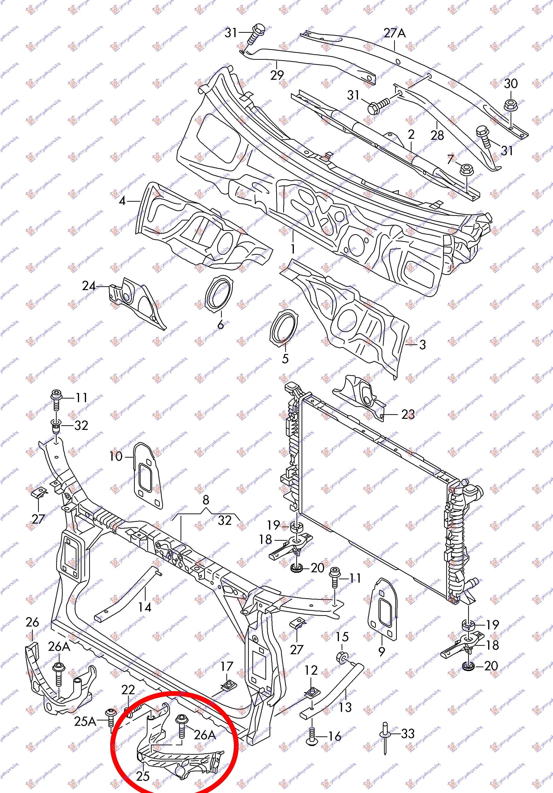 ΦΑΝΟΣΤΑΤΗΣ ΕΜΠΡΟΣ ΠΛΑΣΤΙΚΟΣ ΚΑΤΩ ΕΞΩ ΑΡΙΣΤΕΡΑ για AUDI A4 2011-2015 (8KH/8K2/8K5)