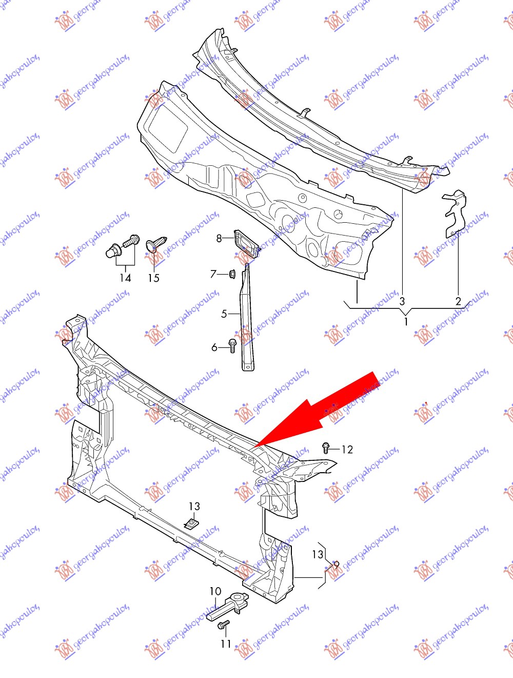 ΜΕΤΩΠΗ ΕΜΠΡΟΣ για AUDI A4 2015-2018 (8W2/8WC/8W5/8WD)