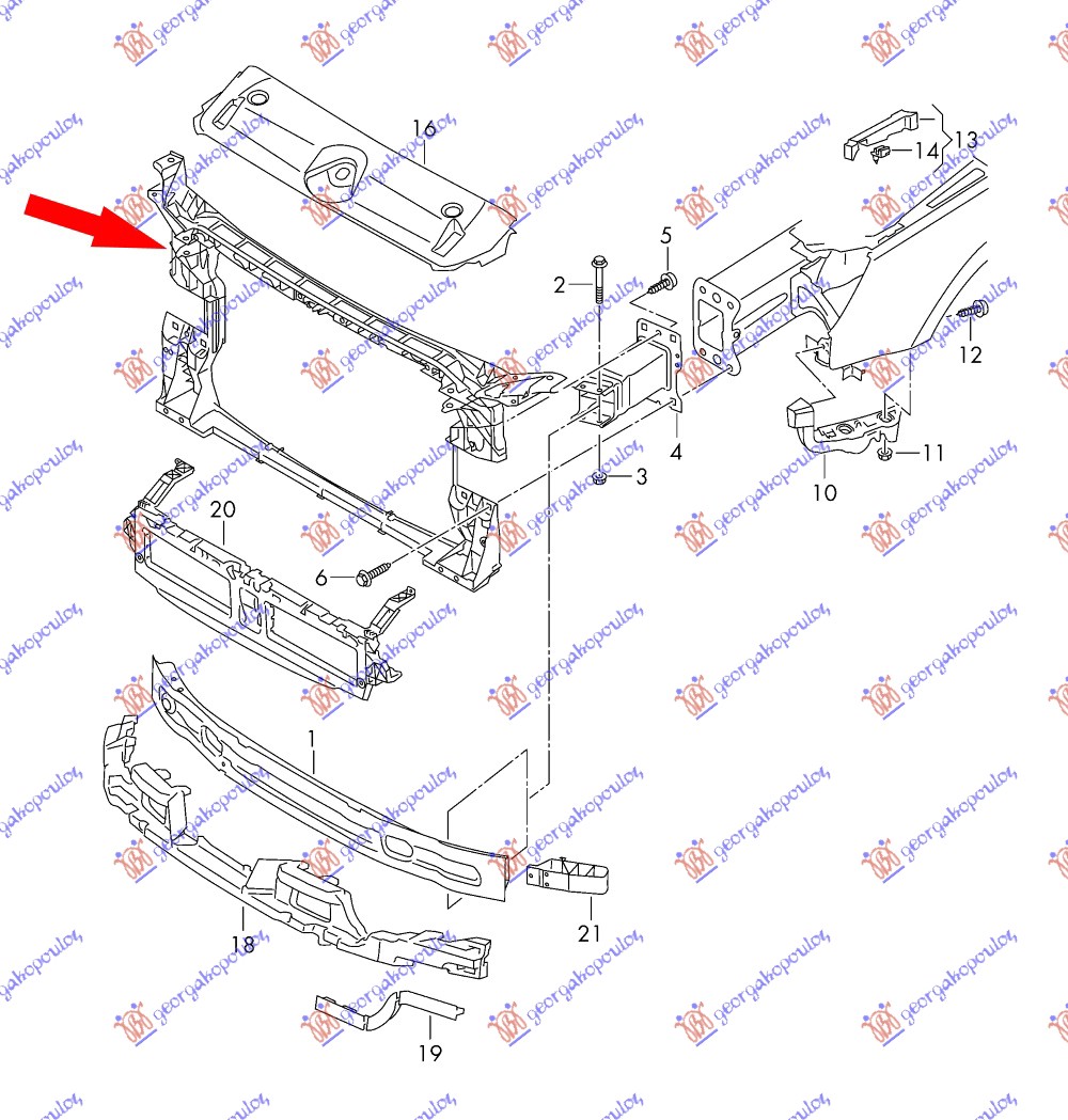 ΜΕΤΩΠΗ ΕΜΠΡΟΣ για AUDI A4 2015-2018 (8W2/8WC/8W5/8WD)
