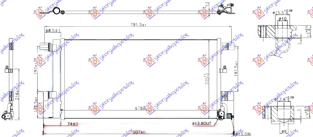 ΨΥΓΕΙΟ A/C 2.0 TFSi ΒΕΝΖΙΝΗ (678x335x12) για AUDI A4 15-18