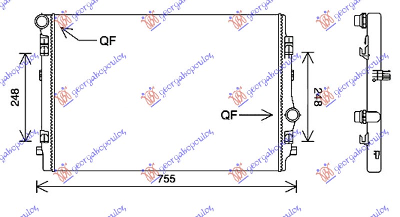 Radiator, engine cooling Aftermarket 889206350