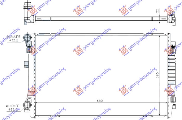 Radiator, engine cooling Aftermarket 754006360