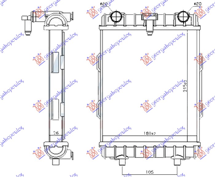 Radiator, engine cooling Aftermarket 135006370
