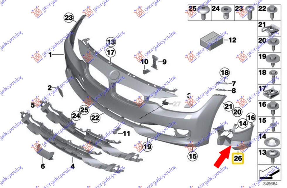 ΒΑΣΗ ΠΡΟΒΟΛΕΑ ΠΛΑΣΤΙΚΗ ΑΡΙΣΤΕΡΑ για BMW SERIES 3 SDN/S.W. 2012-2014 (F30/F31)