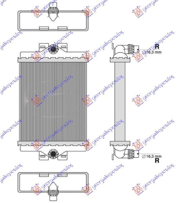 Radiator, engine cooling Aftermarket 154106350