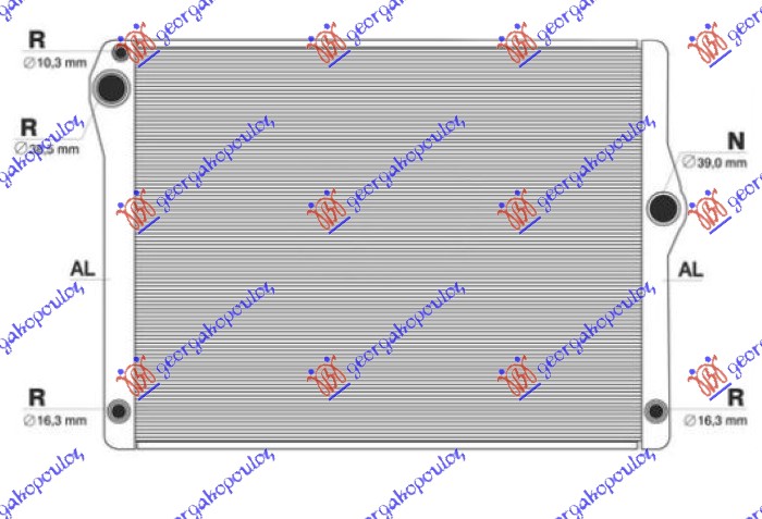 ΨΥΓΕΙΟ 3.0 ΒΕΝΖΙΝΗ +/- A/C ΜΗΧΑΝΙΚΟ/ΑΥΤΟΜΑΤΟ (612x487) (3 ΣΩΛΗΝΑΚΙΑ) για BMW SERIES 5 2010-2013 (F10/F11)