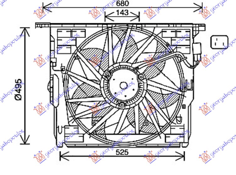 Fan, engine cooling Aftermarket 160006440