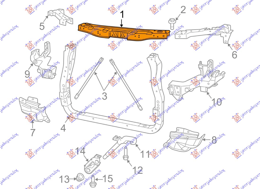 ΠΟΔΙΑ ΕΜΠΡΟΣ ΑΝΩ ΒΕΝΖΙΝΗ (ΚΟΜΠΛΕ 3 ΤΜΧ) για JEEP GRAND CHEROKEE 2011-2014 (WK/WK2)