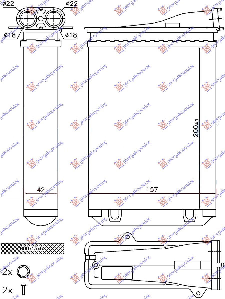 Heat Exchanger, interior heating Aftermarket 633006500