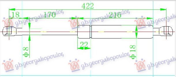 Gas Spring, boot-/cargo area Aftermarket 215008300