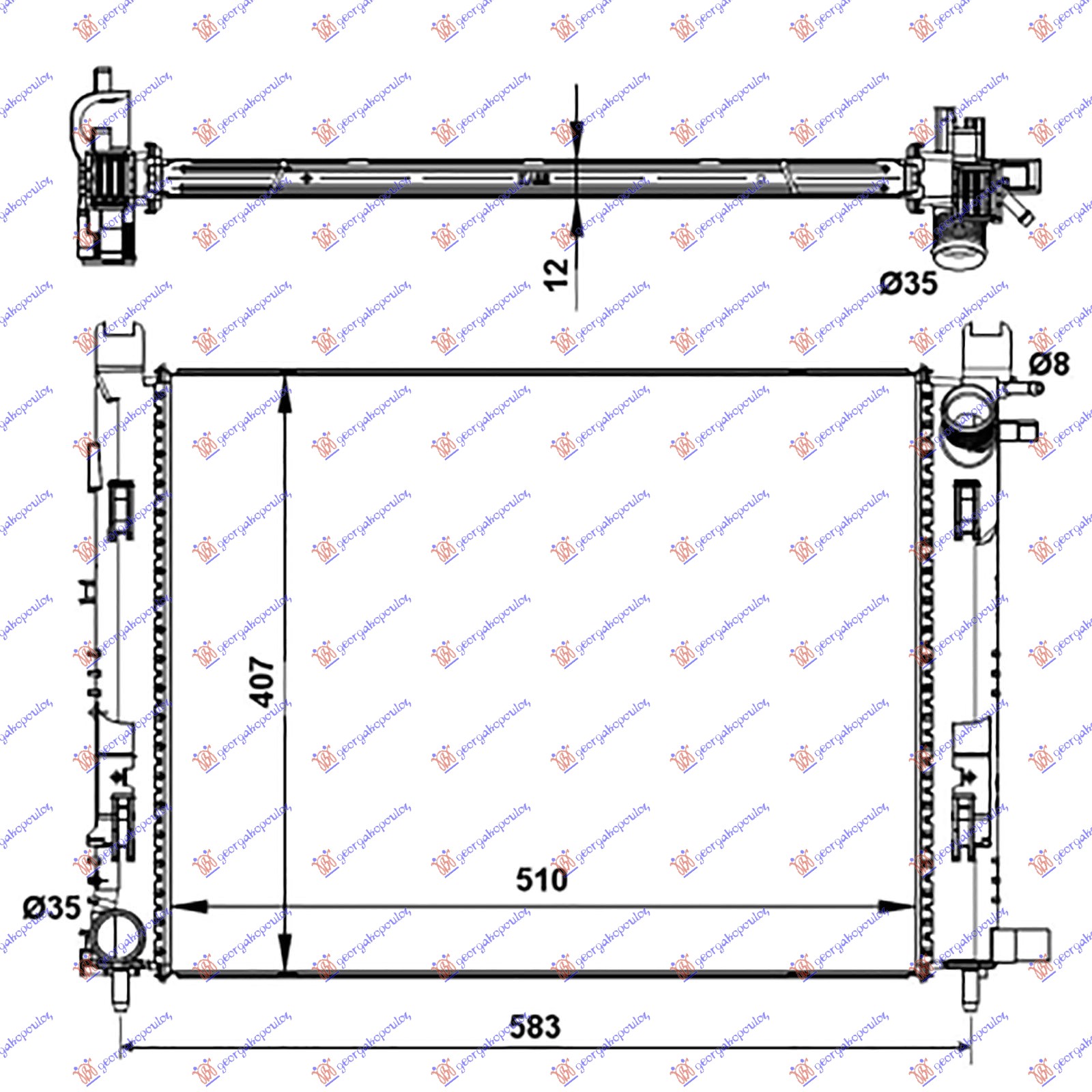 Radiator, engine cooling Aftermarket 675606340