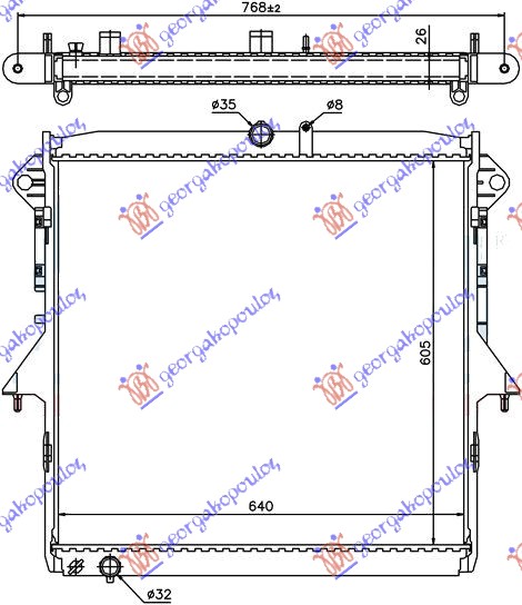 Radiator, engine cooling Aftermarket 502006300