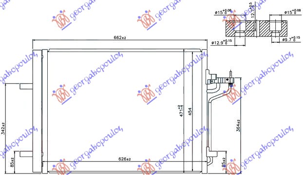 ΨΥΓΕΙΟ A/C 1.6i-16V-2.0ST-2.0TDCi (585x440) για FORD FOCUS 2011-2014 (DH)