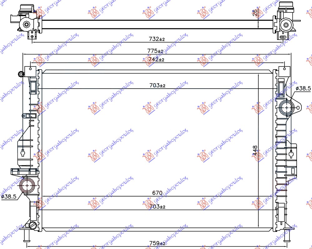Radiator, engine cooling Aftermarket 323006330