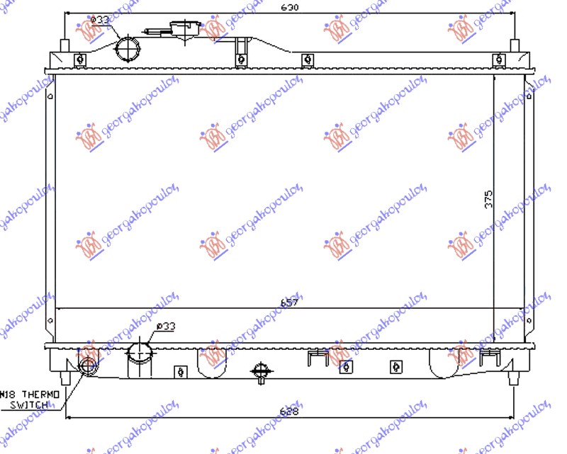 Radiator, engine cooling Aftermarket 340906300