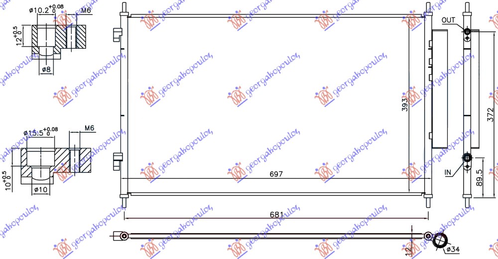 Condenser, air conditioning Aftermarket 344106400