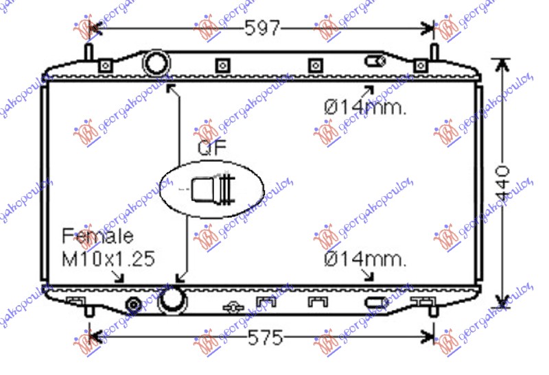 Radiator, engine cooling Aftermarket 345006320