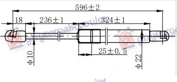 Gas Spring, boot-/cargo area Aftermarket 345008305