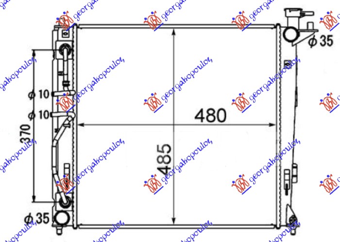 Radiator, engine cooling Aftermarket 365006325