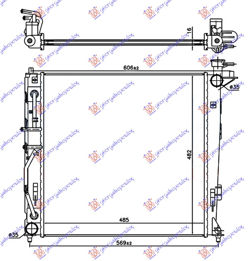 Radiator, engine cooling Aftermarket 365006330