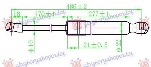 Gas Spring, boot-/cargo area Aftermarket 365008205