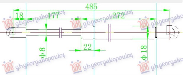 Gas Spring, boot-/cargo area Aftermarket 365008315
