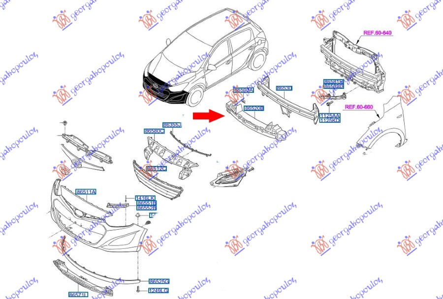 Impact Absorber, bumper Aftermarket 366004900