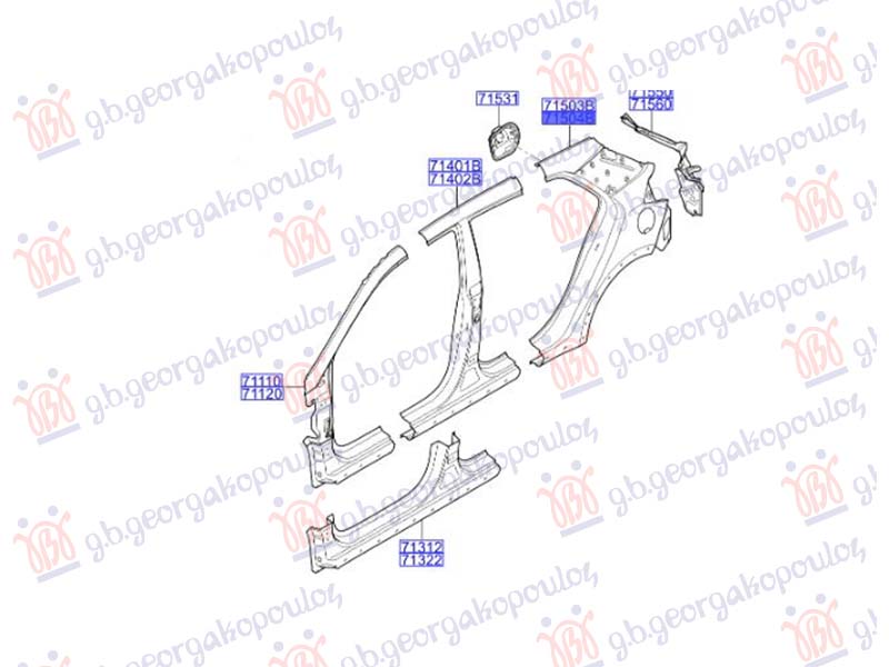 ΦΤΕΡΟ ΠΙΣΩ (Γ) για HYUNDAI i20 (H/B) 14-18