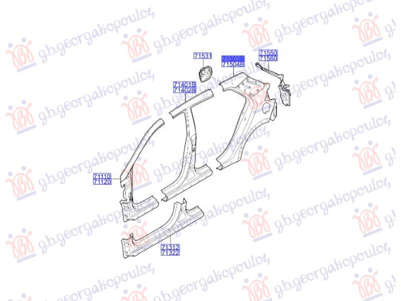 ΦΤΕΡΟ ΠΙΣΩ (Γ) για HYUNDAI i20 (H/B) 14-18